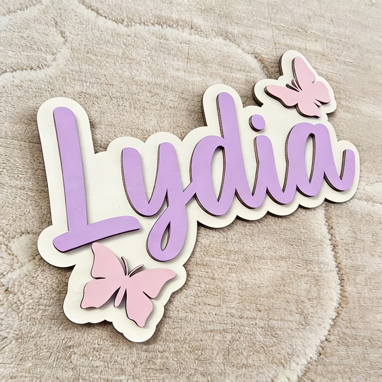 Personalized Blue & Pink Butte - Baby Nursery Name Sign incelemesi ve fiyatı