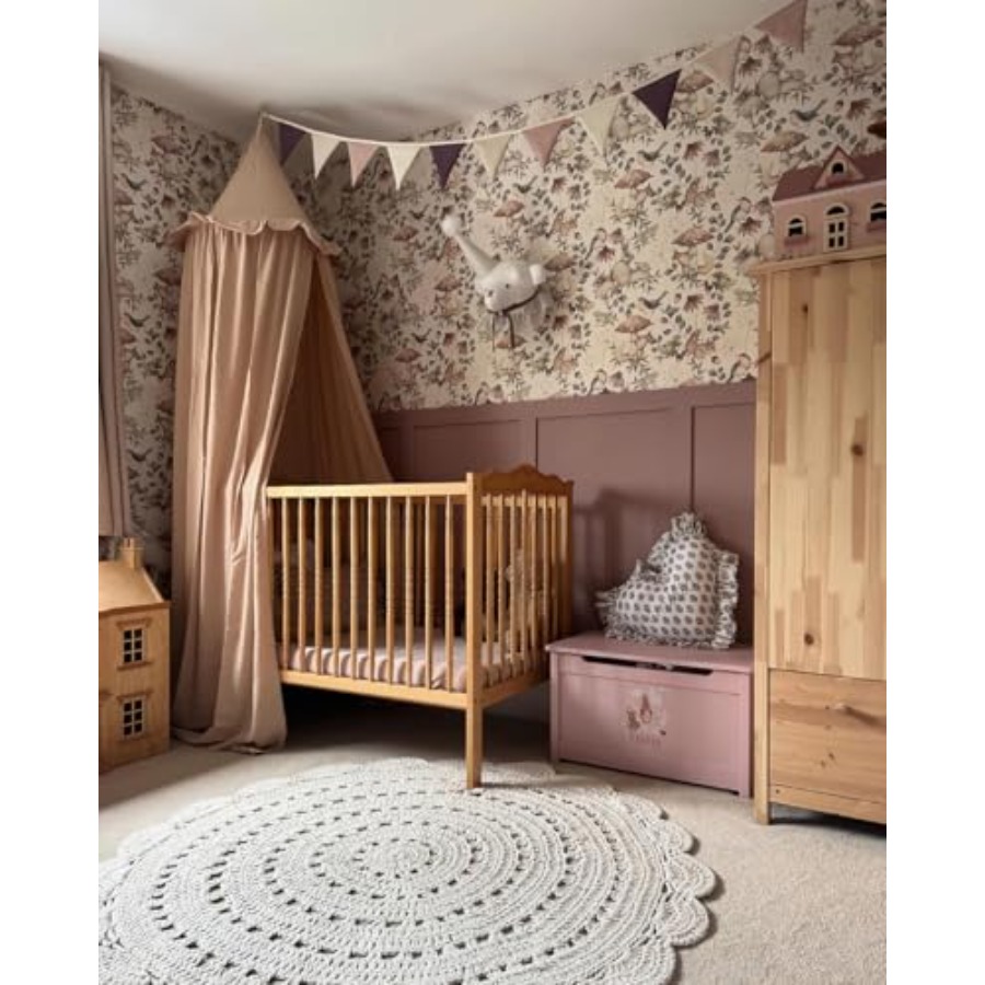 Bed Canopy with Ruffles, Paste - Baby Nursery Neutral incelemesi ve fiyatı