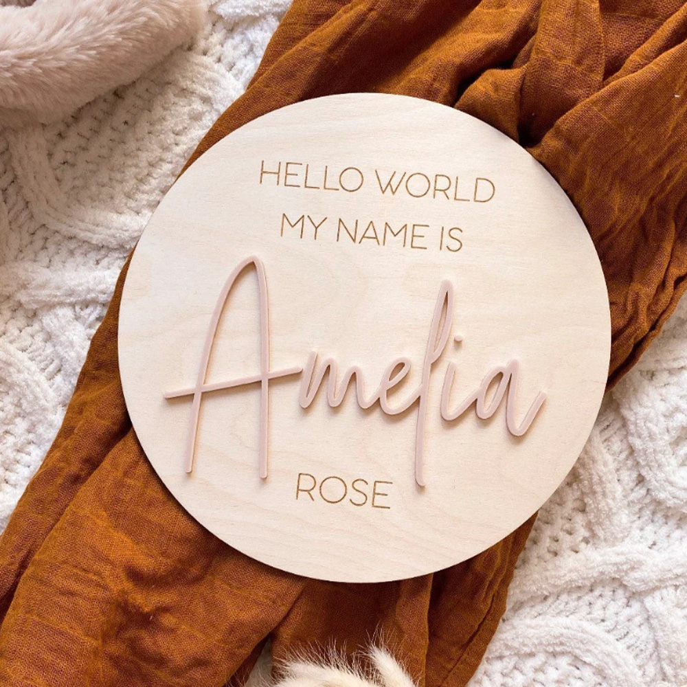 Personalised Wooden Hello Worl - Baby Nursery Name Sign incelemesi ve fiyatı