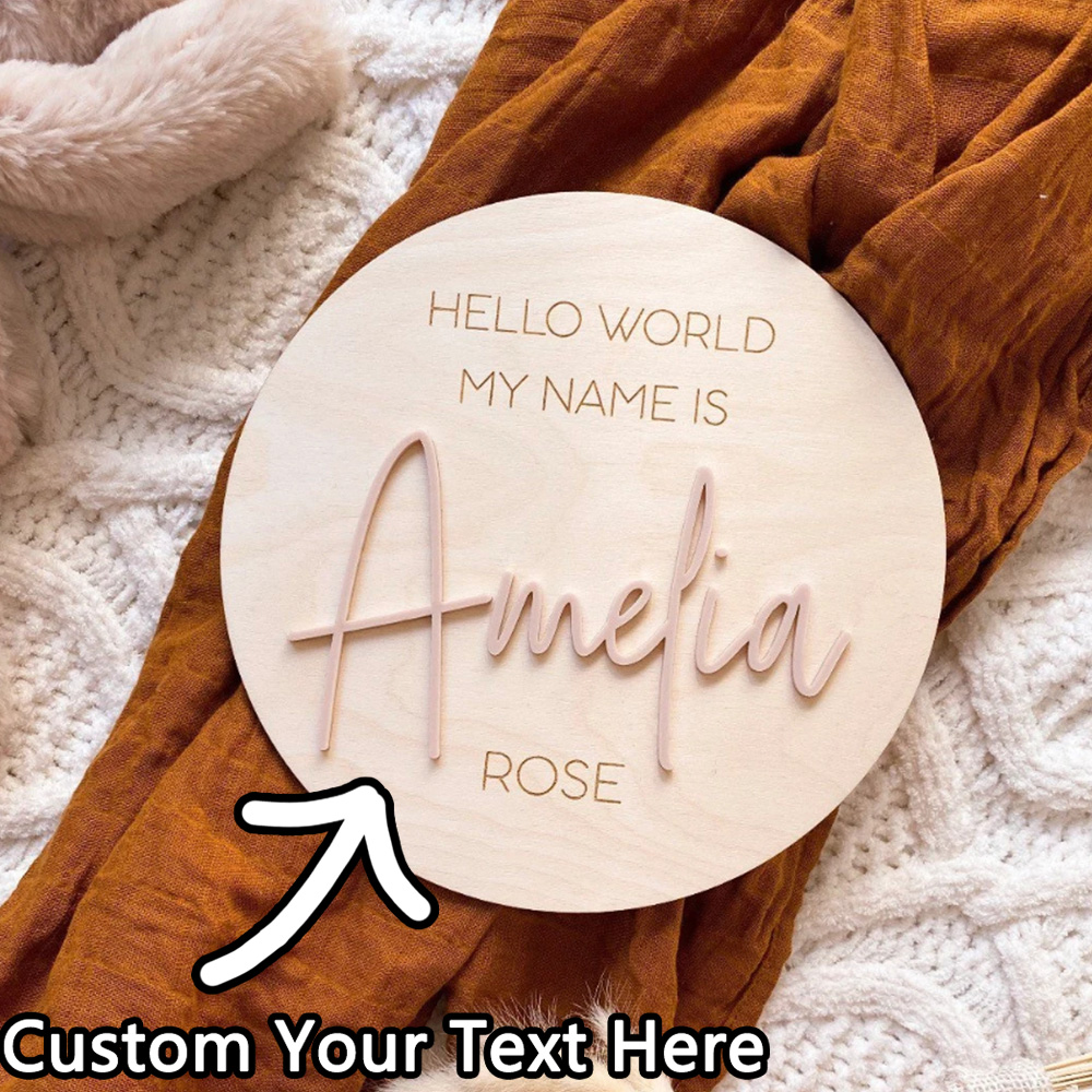 Personalised Wooden Hello Worl - Baby Nursery Name Sign incelemesi ve fiyatı
