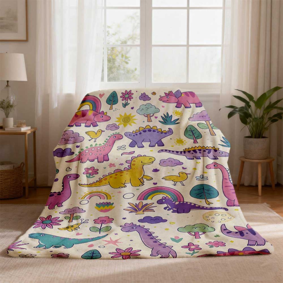 Super Cute Dinosaur Rainbow Th - Baby Nursery Themes Girl incelemesi ve fiyatı