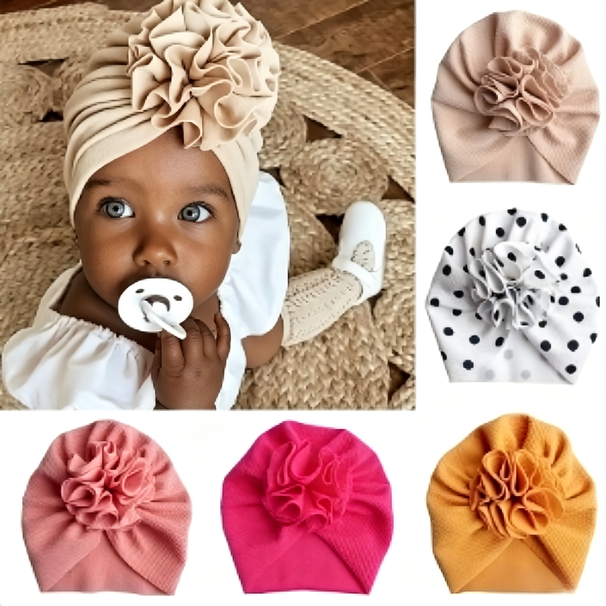Soft Cute Floral Baby Turban H - Baby Wrap Stretchy incelemesi ve fiyatı