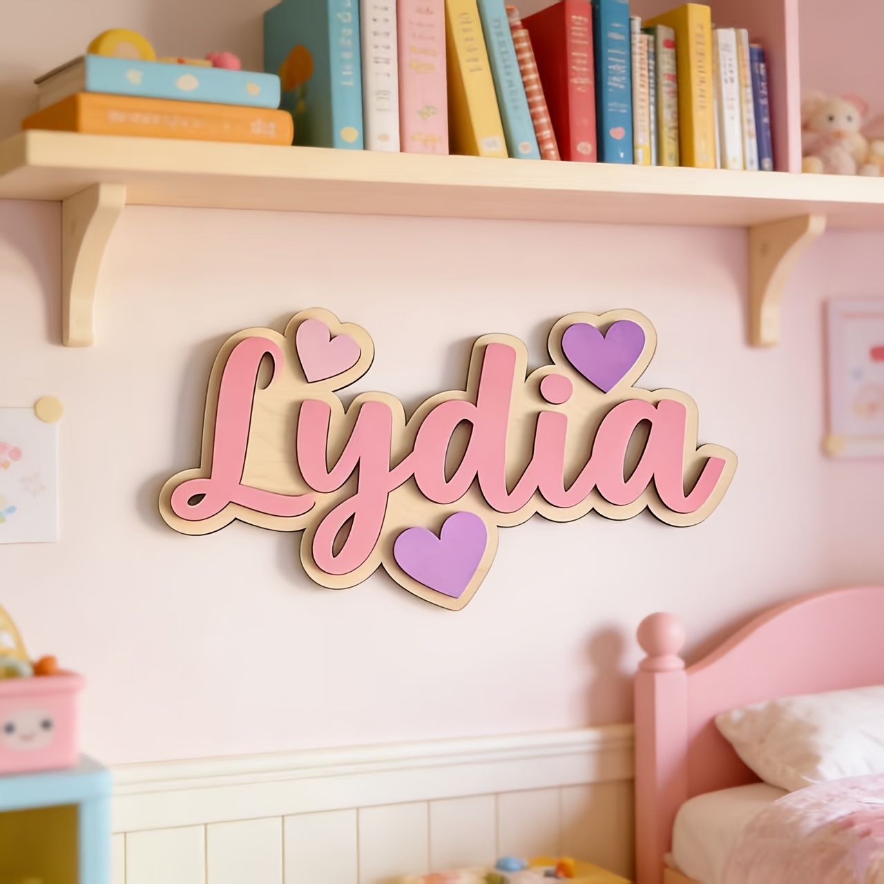 Personalized Gradient Heart Na - Baby Nursery Name Sign incelemesi ve fiyatı