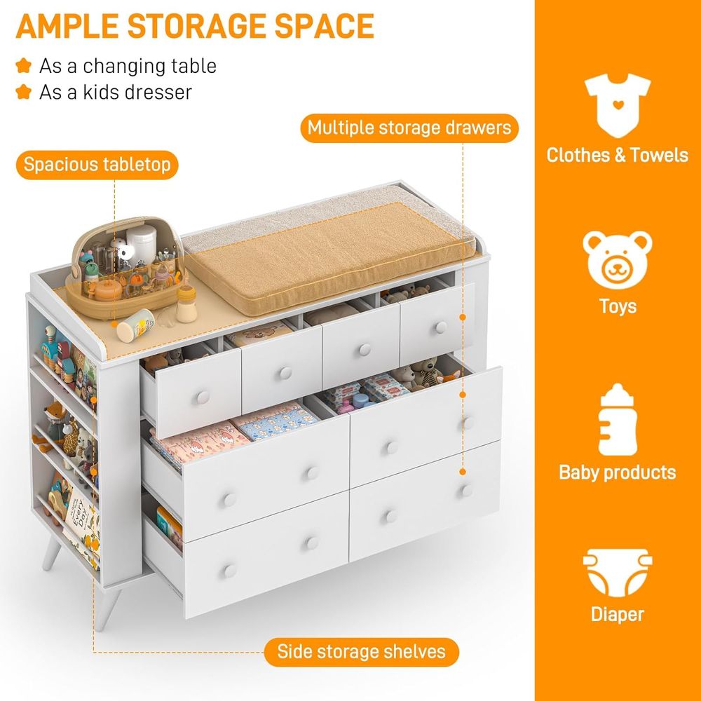 Children's 8-Drawer Dresser, N - Baby Nursery Drawers incelemesi ve fiyatı
