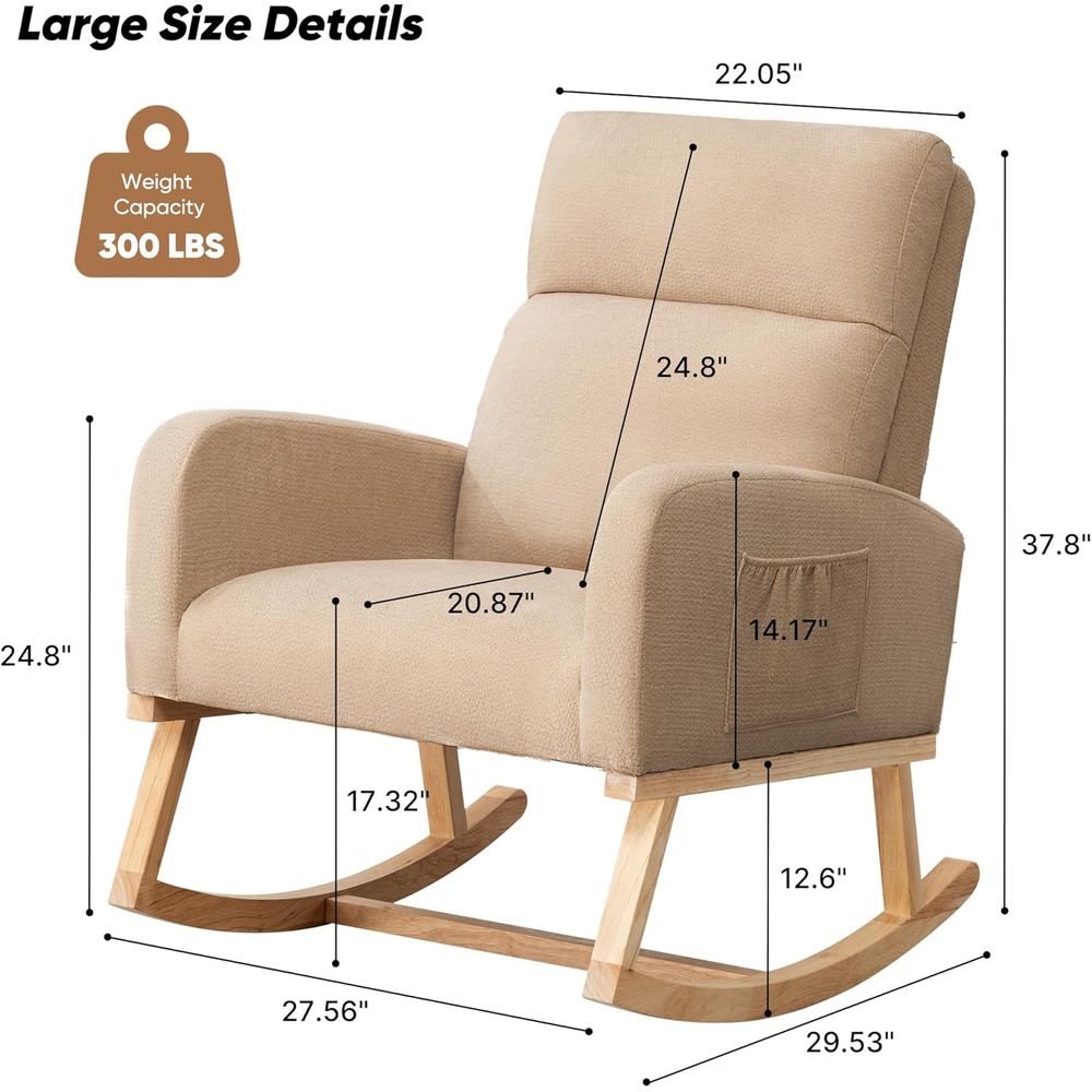 Upholstered Fabric Nursery Roc - Rocking Chair Nursery incelemesi ve fiyatı