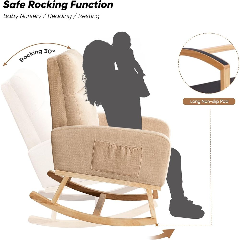 Upholstered Fabric Nursery Roc - Rocking Chair Nursery incelemesi ve fiyatı