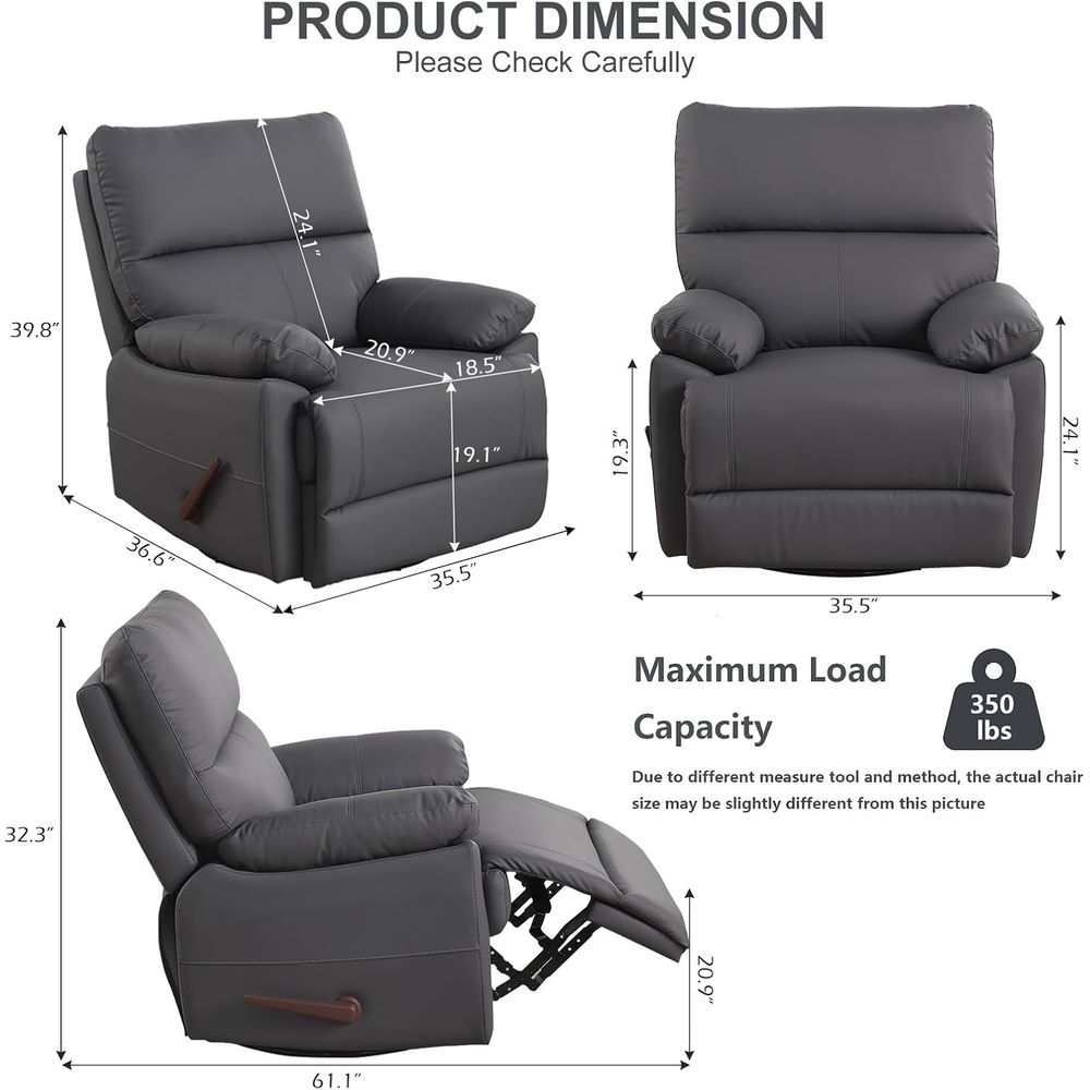 Grey 360° Swivel Recliner Chai - Rocking Chair Nursery incelemesi ve fiyatı
