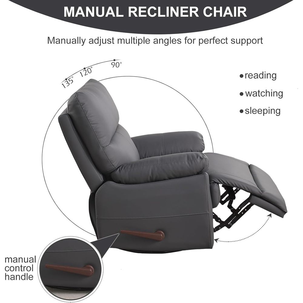 Grey 360° Swivel Recliner Chai - Rocking Chair Nursery incelemesi ve fiyatı