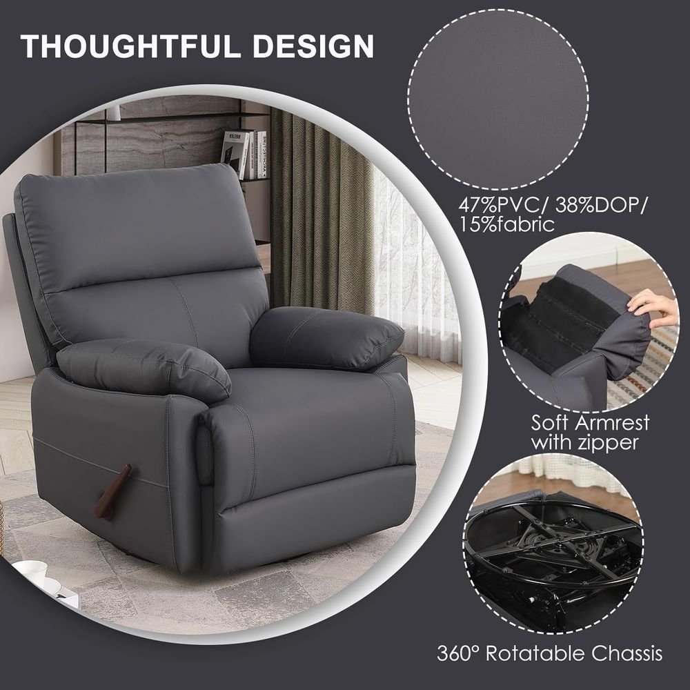 Grey 360° Swivel Recliner Chai - Rocking Chair Nursery incelemesi ve fiyatı