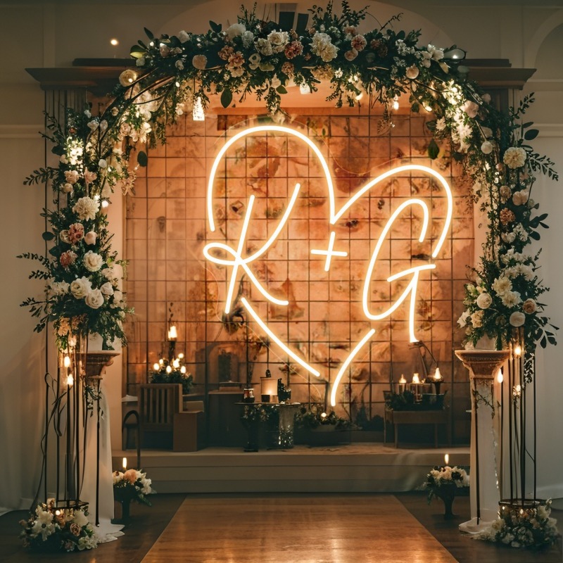 Custom Initials Heart LED Neon - Baby Nursery Name Sign incelemesi ve fiyatı