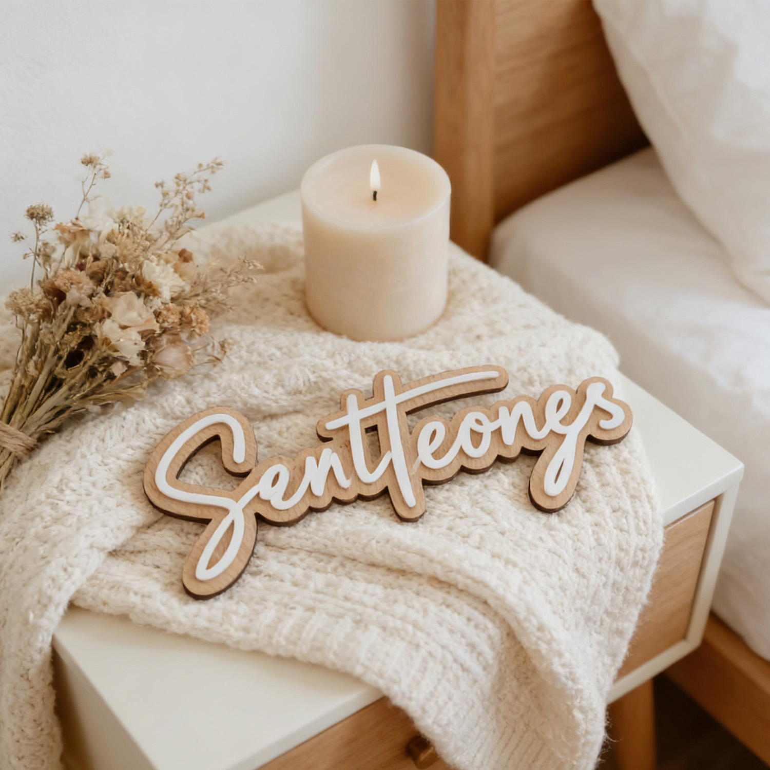 1Pc Custom Name Cute White Woo - Baby Nursery Decorations incelemesi ve fiyatı