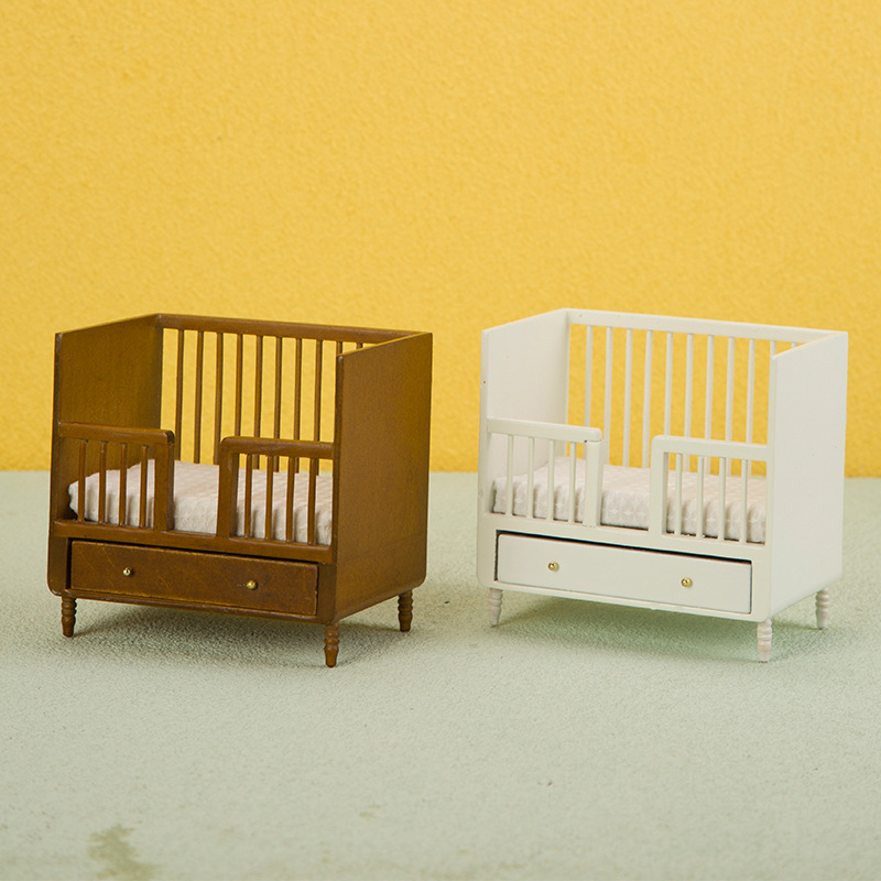 1:12 Miniature White Wood Baby - Baby Nursery Drawers incelemesi ve fiyatı