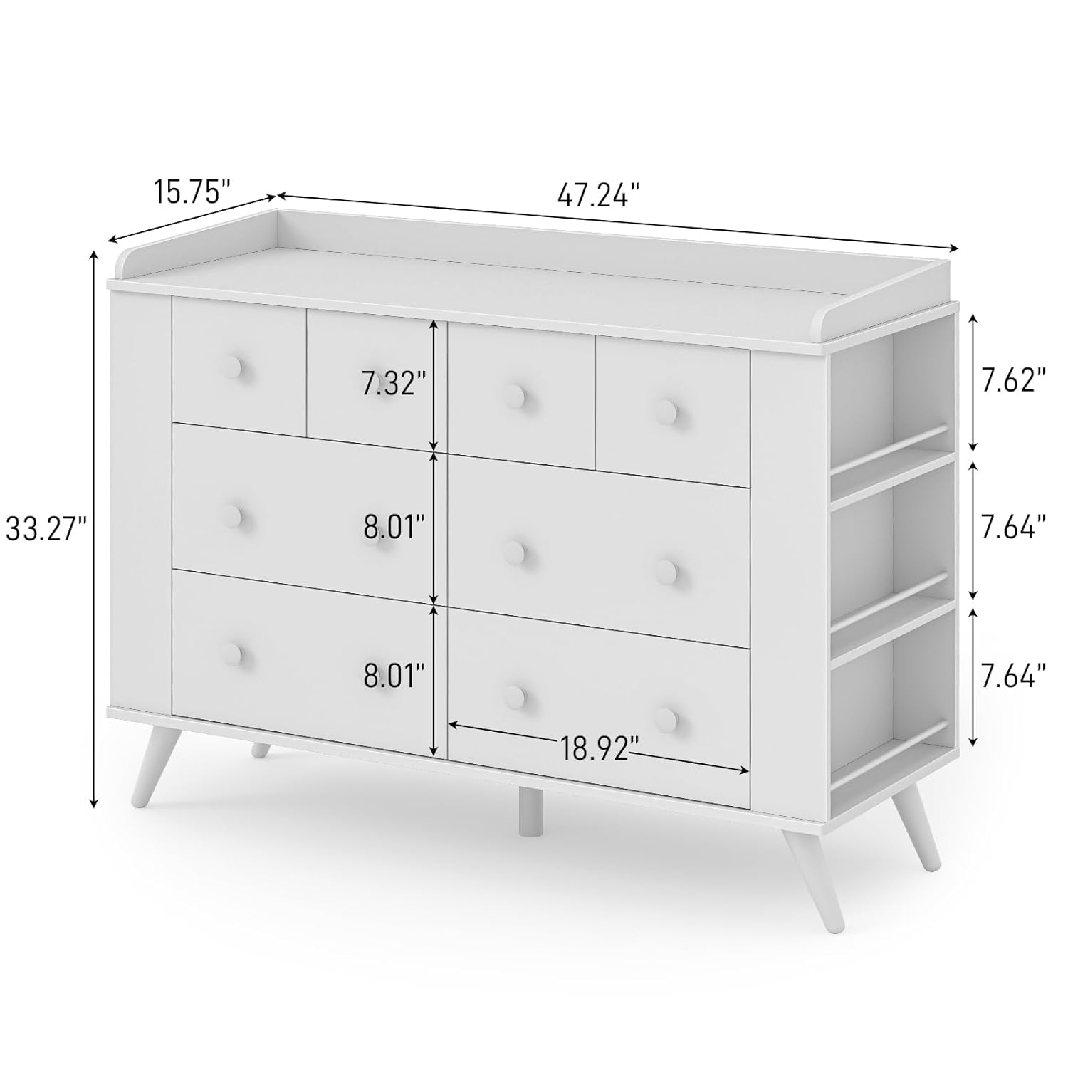 Kids Dresser Cabinet with 8 Dr - Baby Nursery Dresser Changing Table incelemesi ve fiyatı