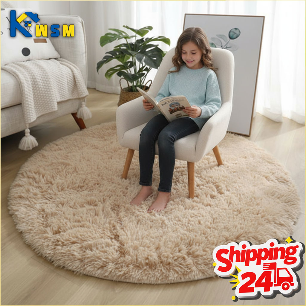 Super Soft Fluffy Round Rug Pl - Baby Nursery Mat incelemesi ve fiyatı