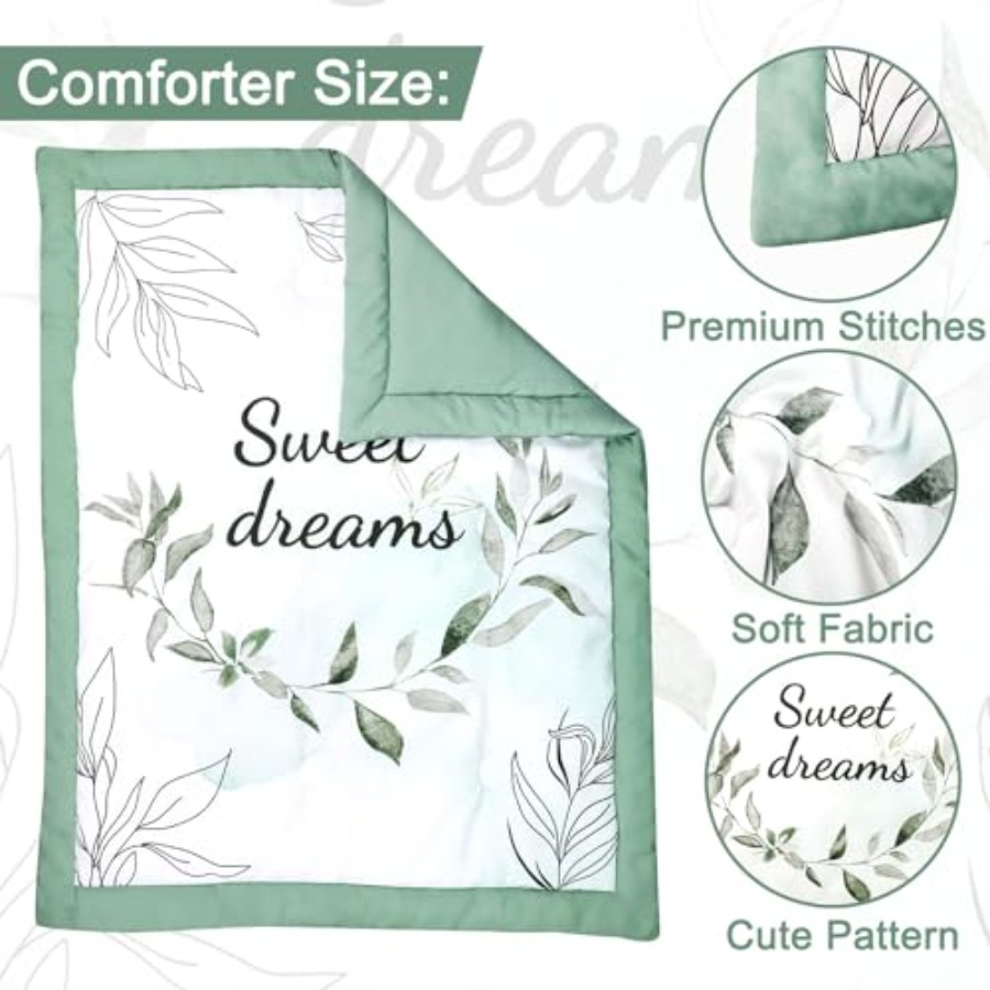 Green Crib Bedding Set 4-Piece - Baby Nursery Neutral incelemesi ve fiyatı