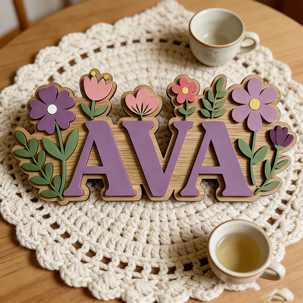 Custom 3D Flower Wreath Name D - Baby Nursery Themes Girl incelemesi ve fiyatı