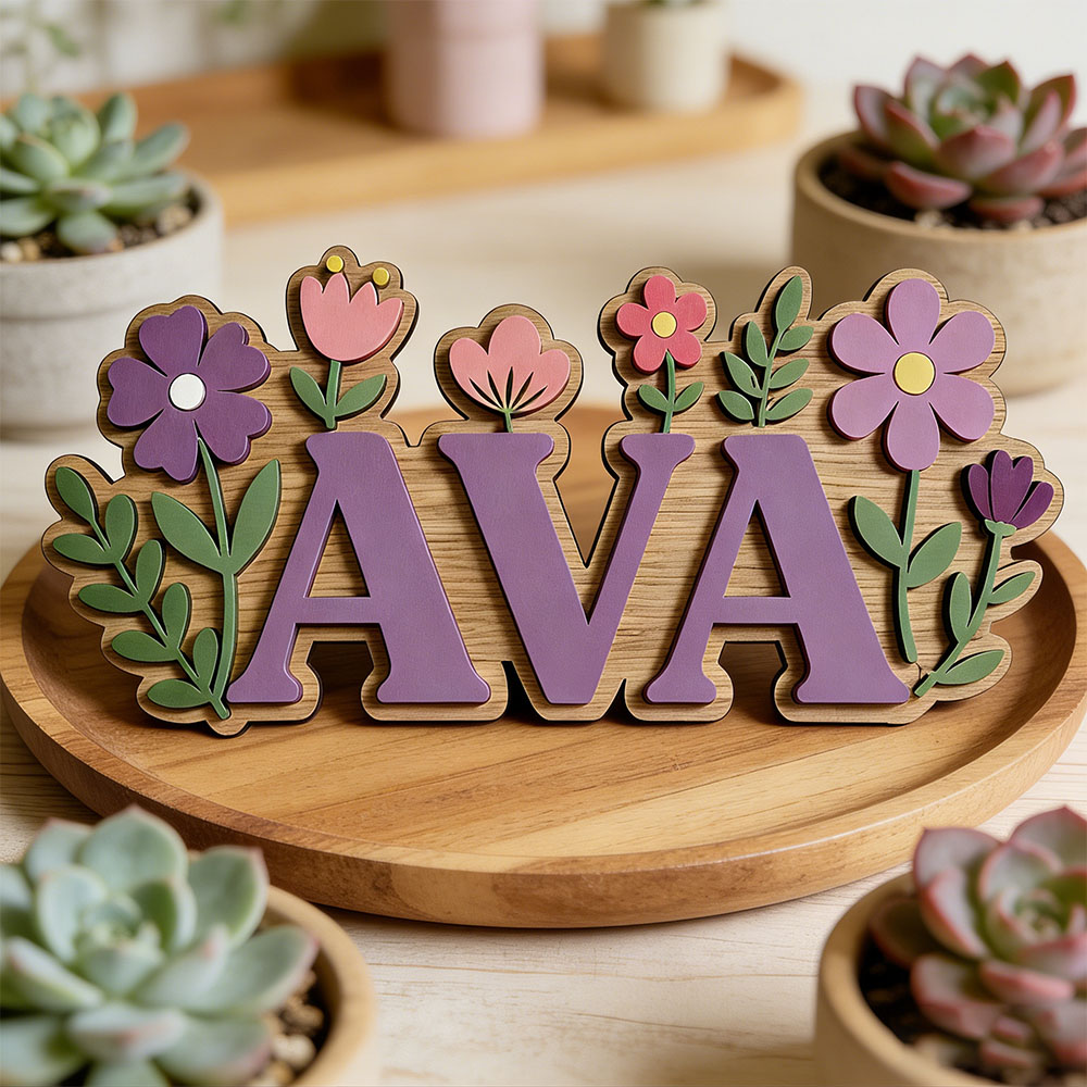 Custom 3D Flower Wreath Name D - Baby Nursery Themes Girl incelemesi ve fiyatı