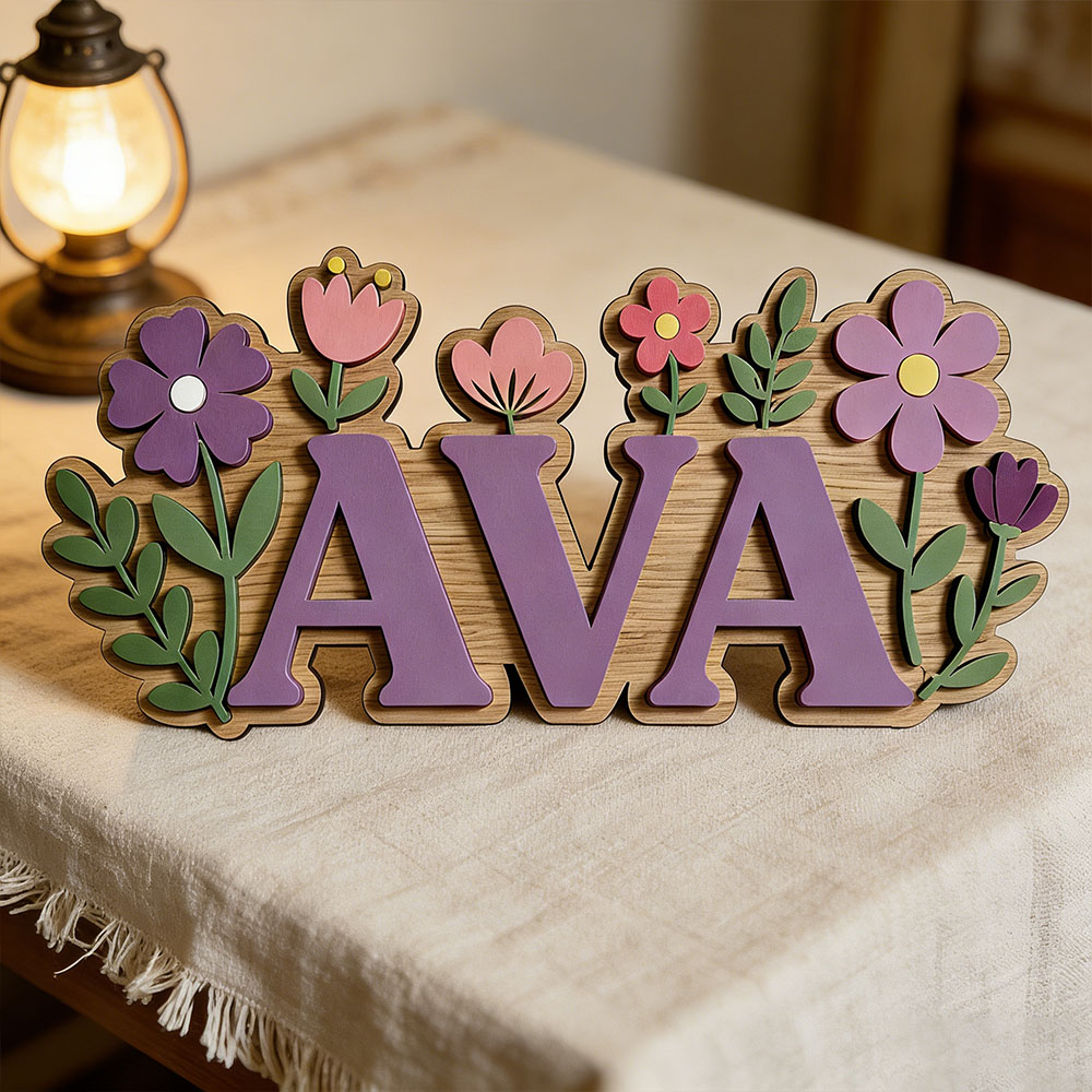Custom 3D Flower Wreath Name D - Baby Nursery Themes Girl incelemesi ve fiyatı