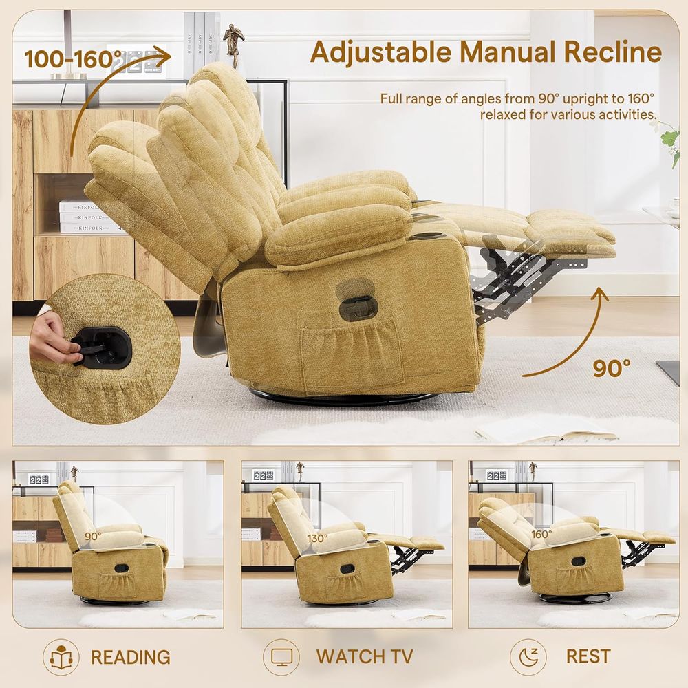 360° Swivel Rocker Recliner Ch - Rocking Chair Nursery incelemesi ve fiyatı