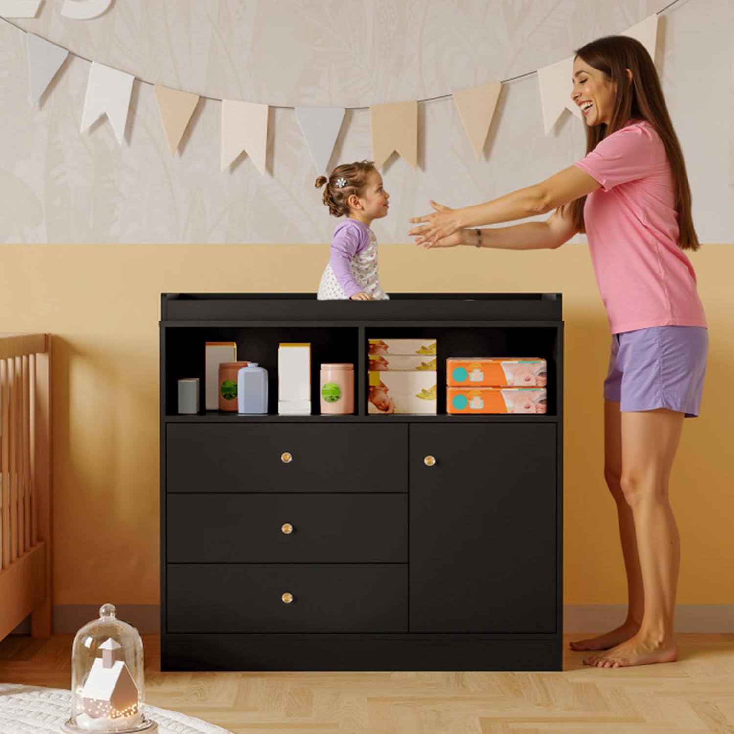 Nursery Dresser with Changing  - Baby Nursery Dresser Changing Table incelemesi ve fiyatı