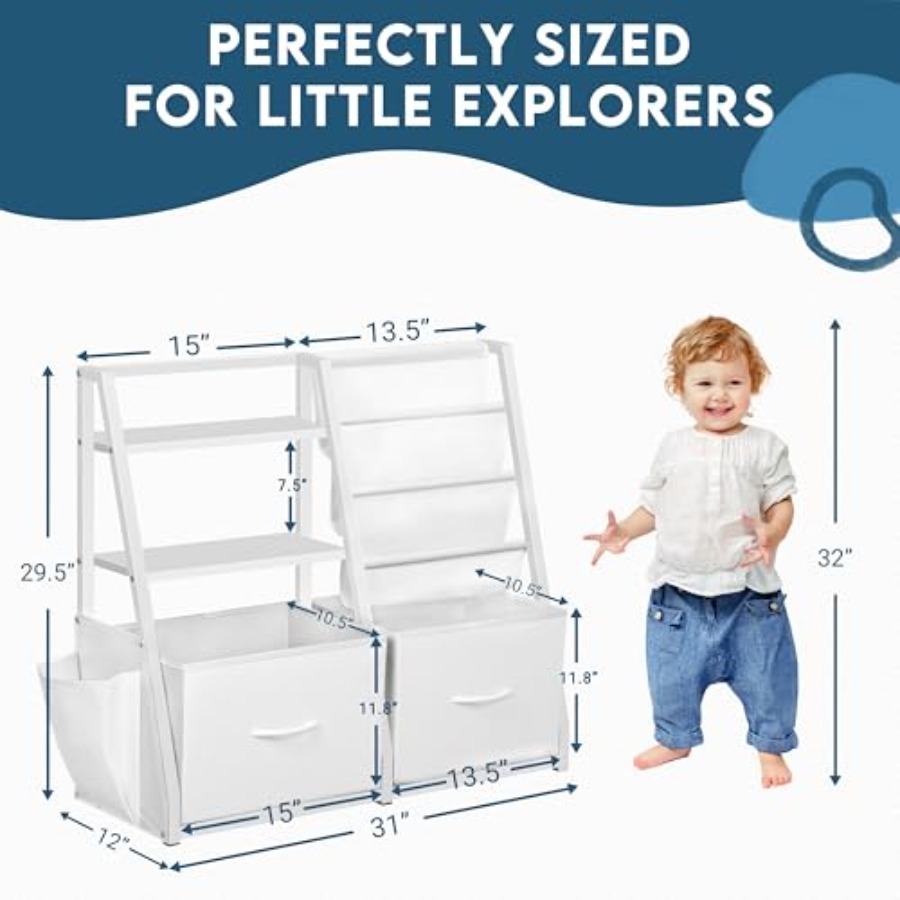 Bookshelf and Toy Storage Book - Baby Nursery Drawers incelemesi ve fiyatı