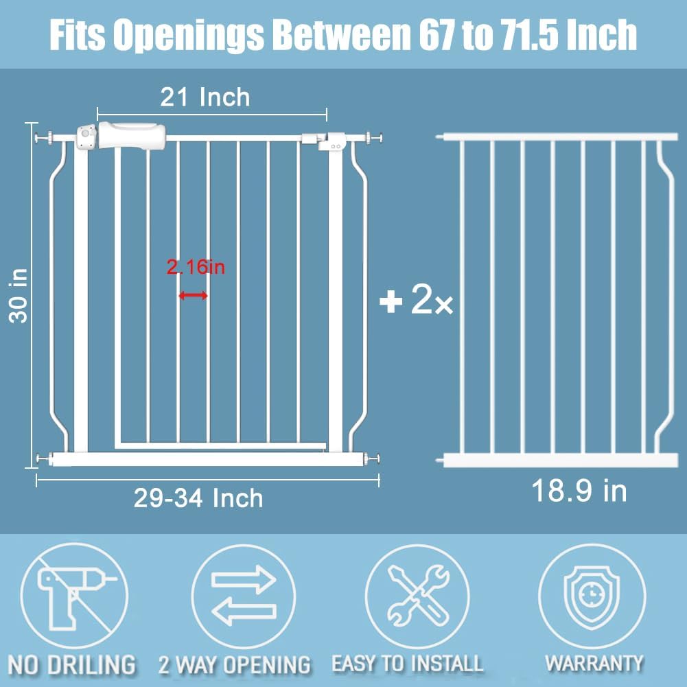 Extra Wide Baby Gate 67-71.5