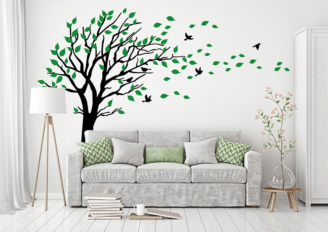 Large Two Colors Tree Leaves W - Baby Nursery Colors incelemesi ve fiyatı