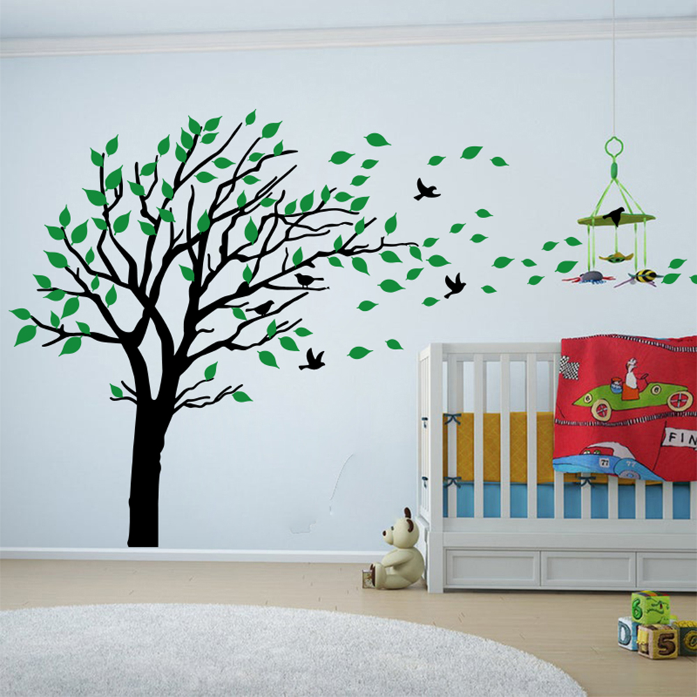 Large Two Colors Tree Leaves W - Baby Nursery Colors incelemesi ve fiyatı