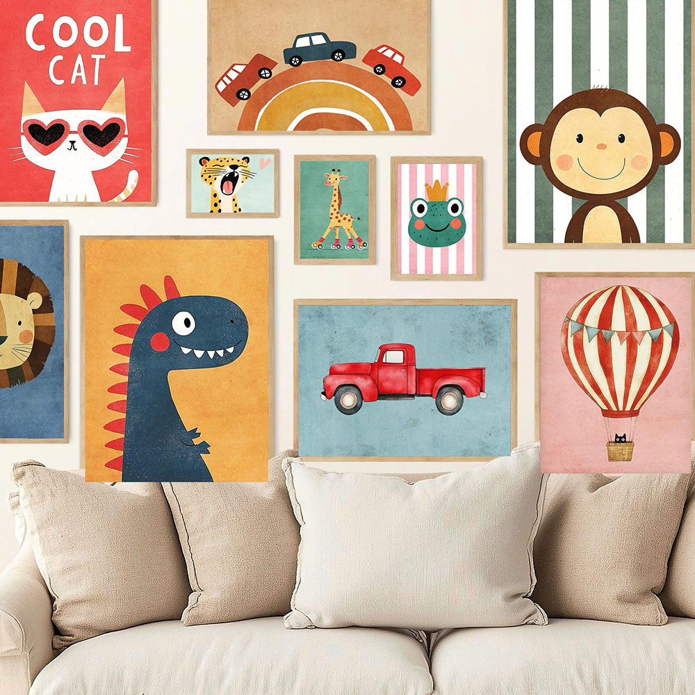 Funny Animals Tiger Lion Frog  - Baby Nursery Neutral incelemesi ve fiyatı