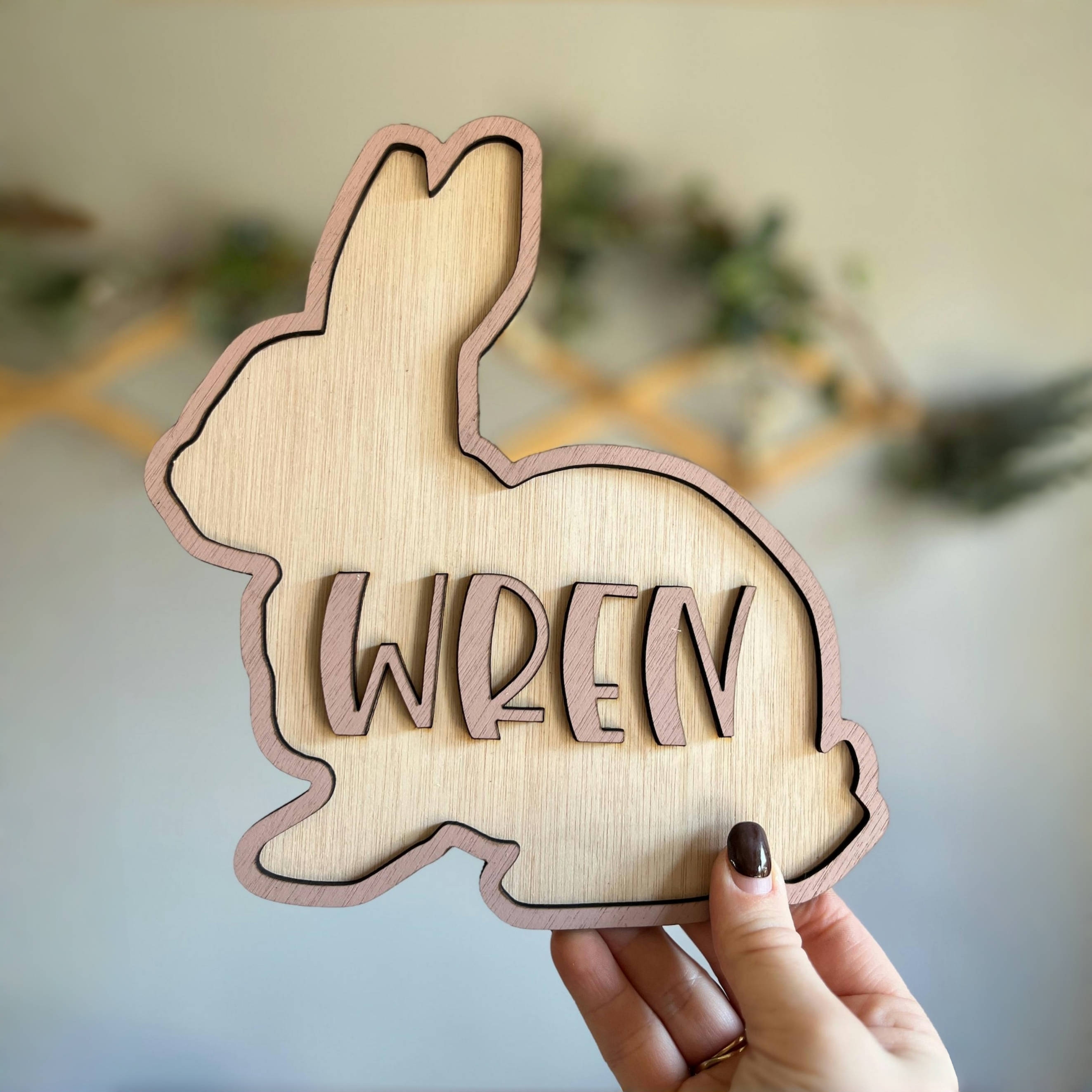 Personalized Bunny Name Wooden - Baby Nursery Name Sign incelemesi ve fiyatı
