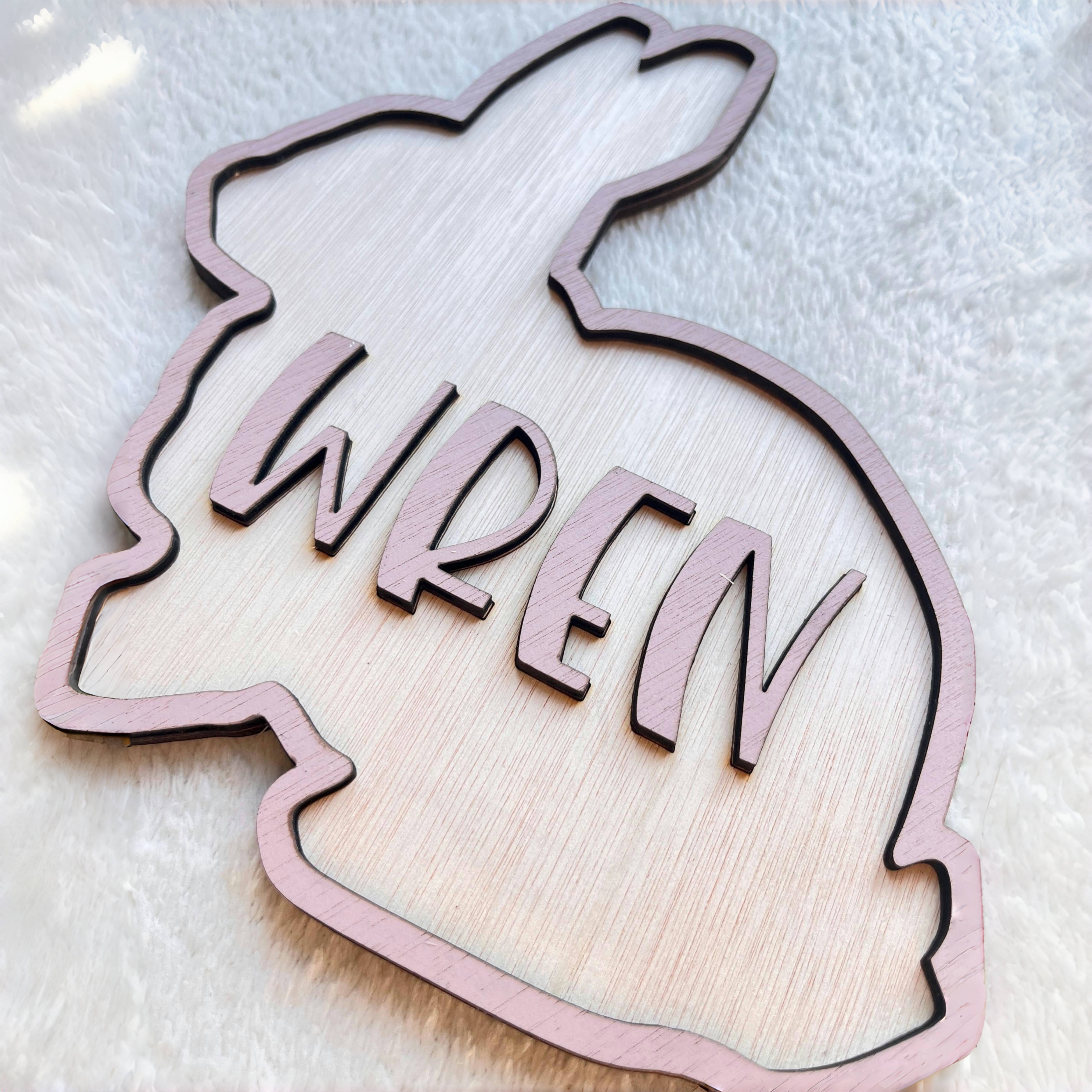 Personalized Bunny Name Wooden - Baby Nursery Name Sign incelemesi ve fiyatı