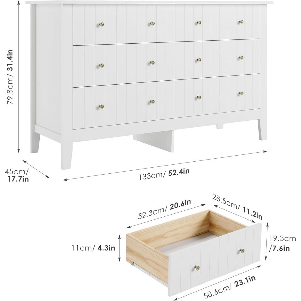 6 Drawer Double Dresser with D - Baby Nursery Drawers incelemesi ve fiyatı