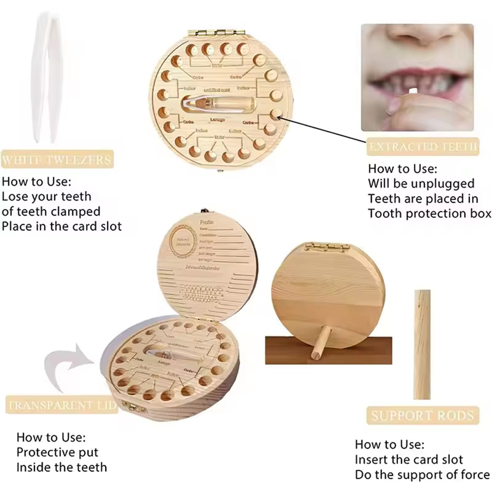 1PC Children's Milk Tooth Box  - Baby Keepsake Box incelemesi ve fiyatı
