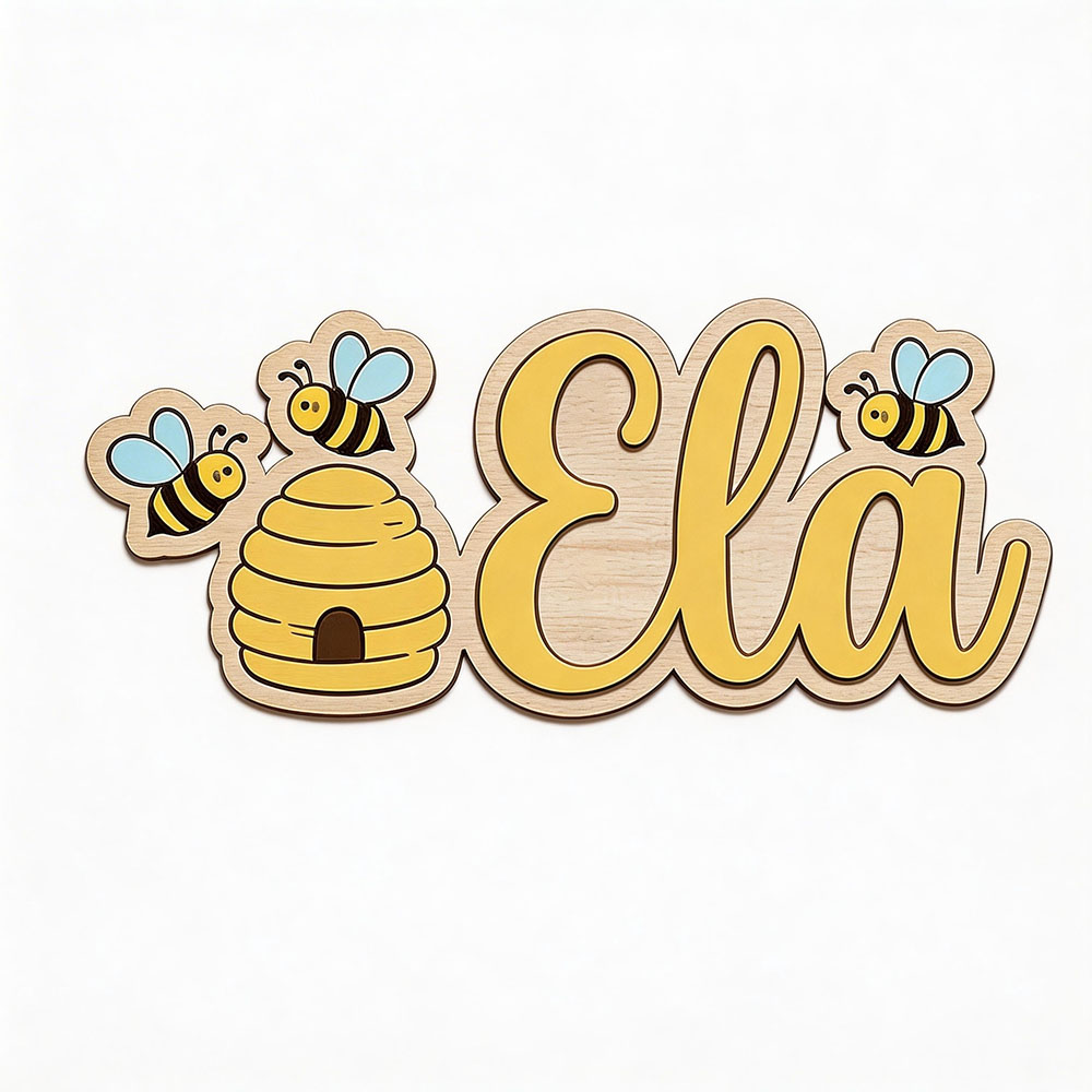 Personalized Cute Bee Hive Nam - Baby Nursery Name Sign incelemesi ve fiyatı