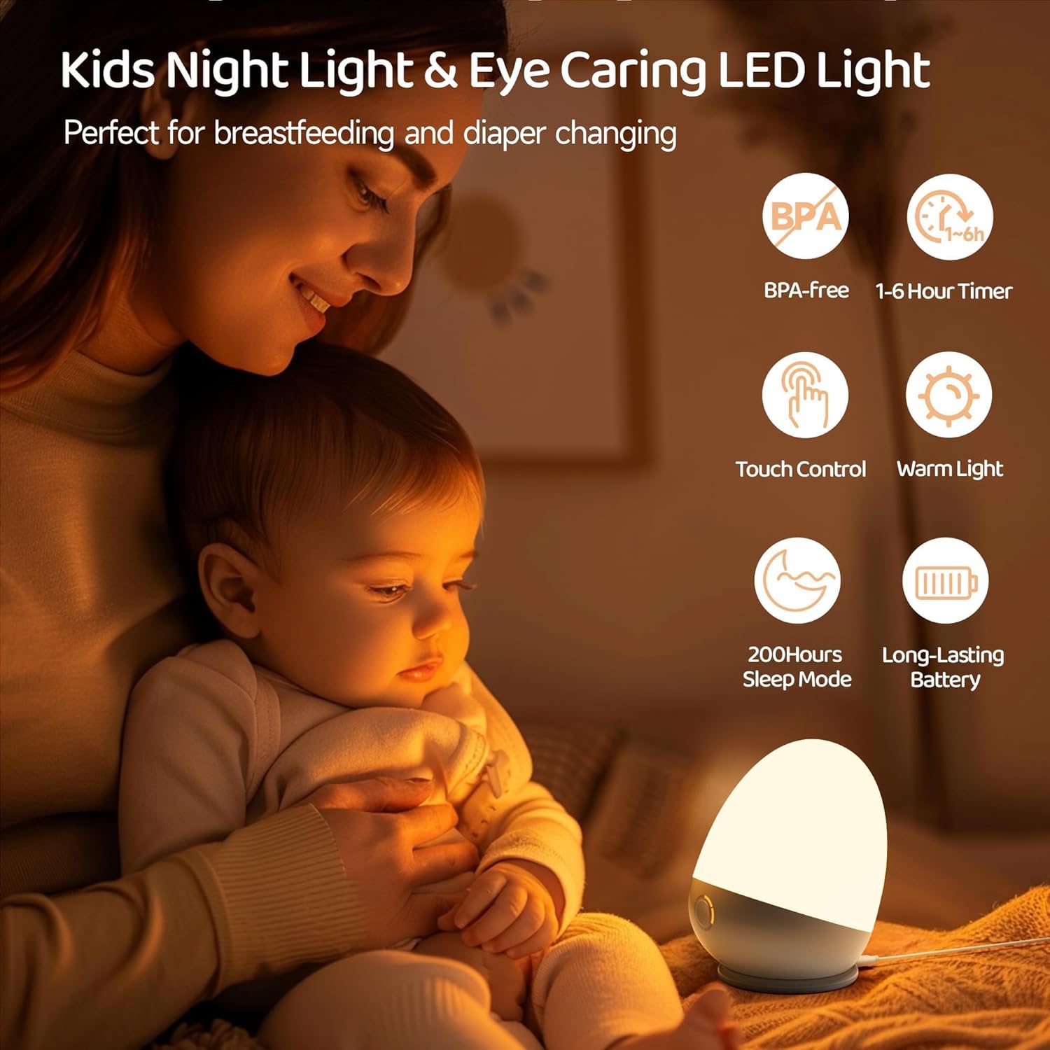 Touch Egg Night Light for Baby - Baby Nursery Colors incelemesi ve fiyatı