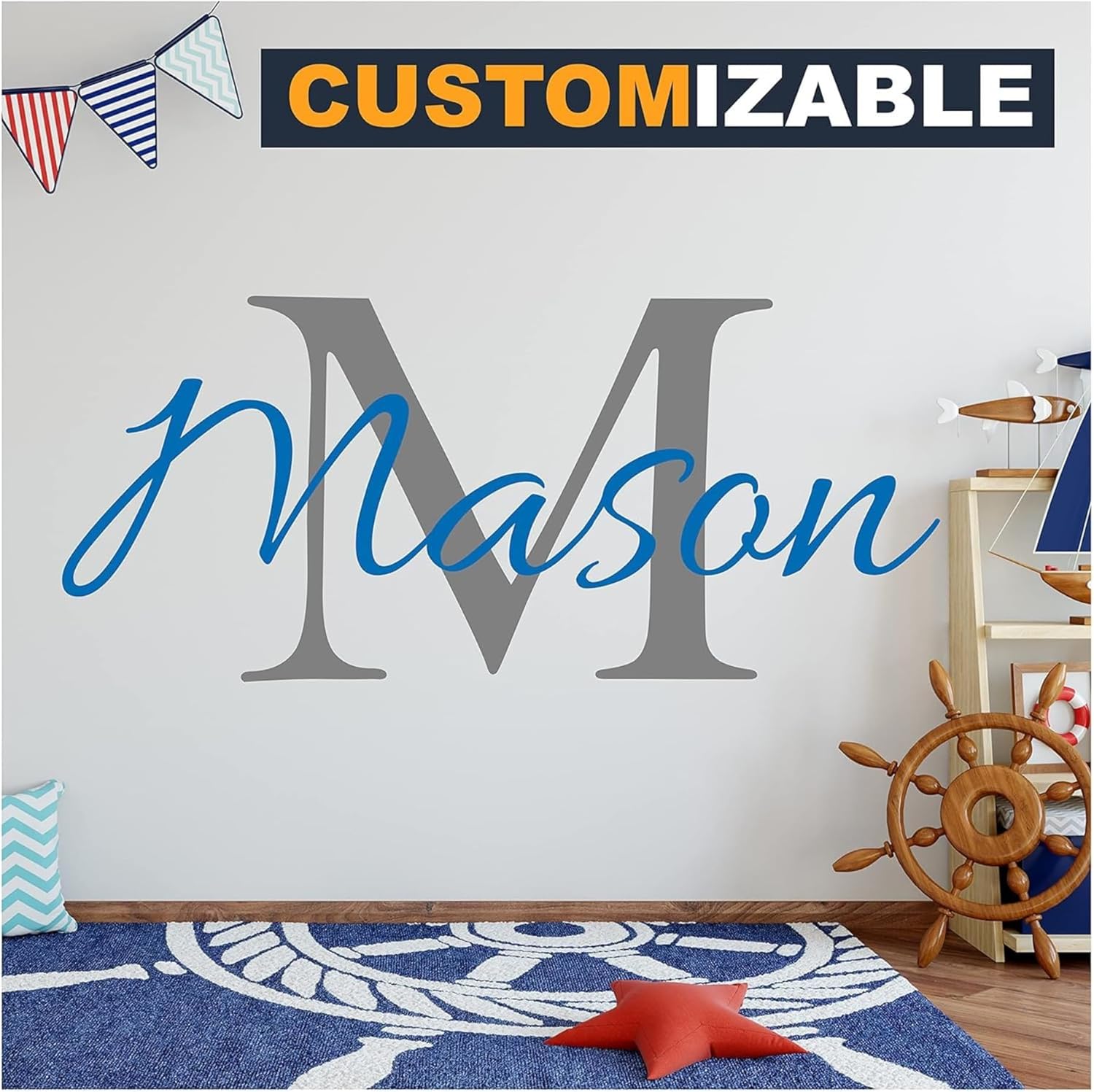 Custom Name Wall Decals for Ki - Wall Decal Nursery incelemesi ve fiyatı