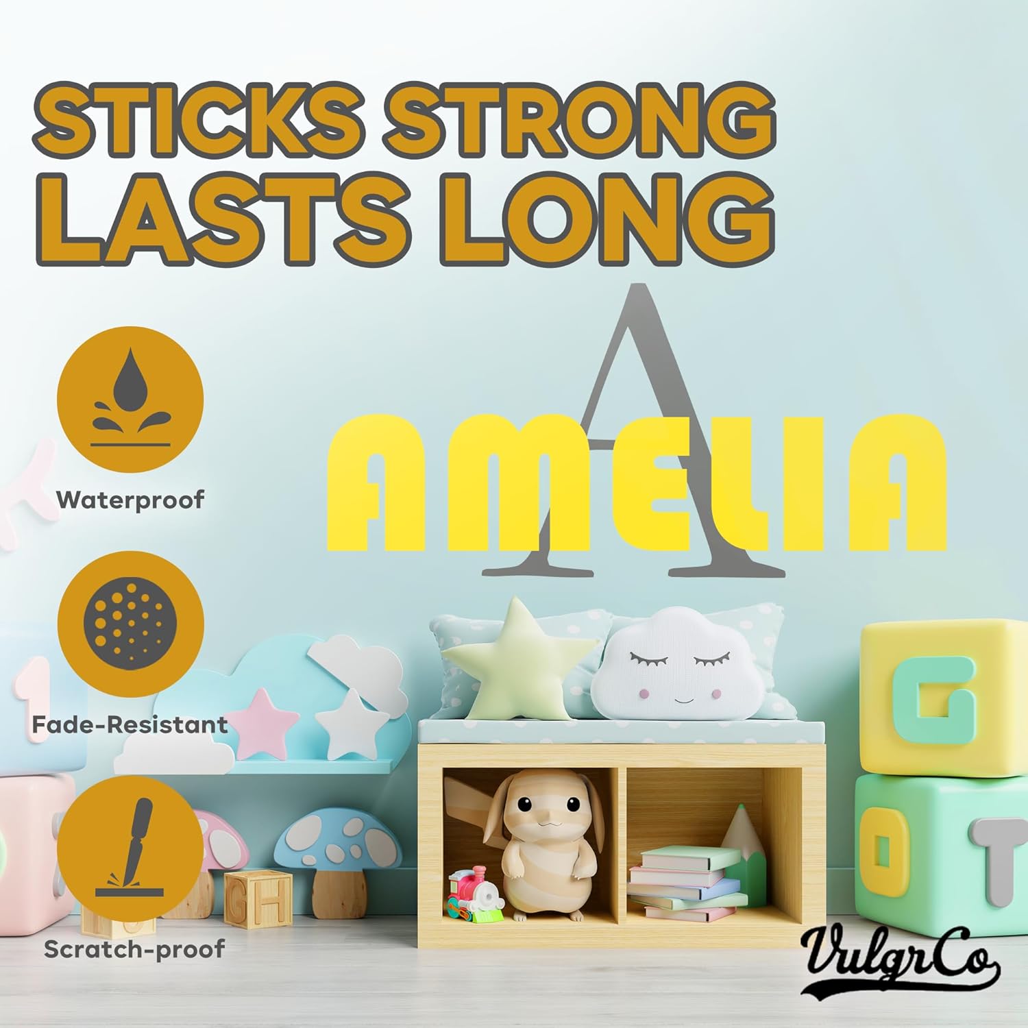 Custom Name Wall Decals for Ki - Wall Decal Nursery incelemesi ve fiyatı
