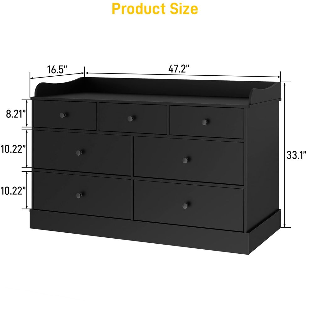 Kids Dresser Cabinet with 7 Dr - Baby Nursery Dresser Changing Table incelemesi ve fiyatı