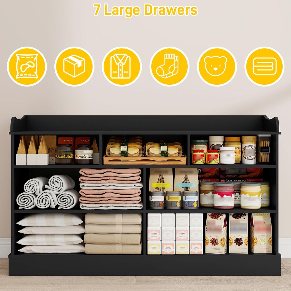 Kids Dresser Cabinet with 7 Dr - Baby Nursery Dresser Changing Table incelemesi ve fiyatı