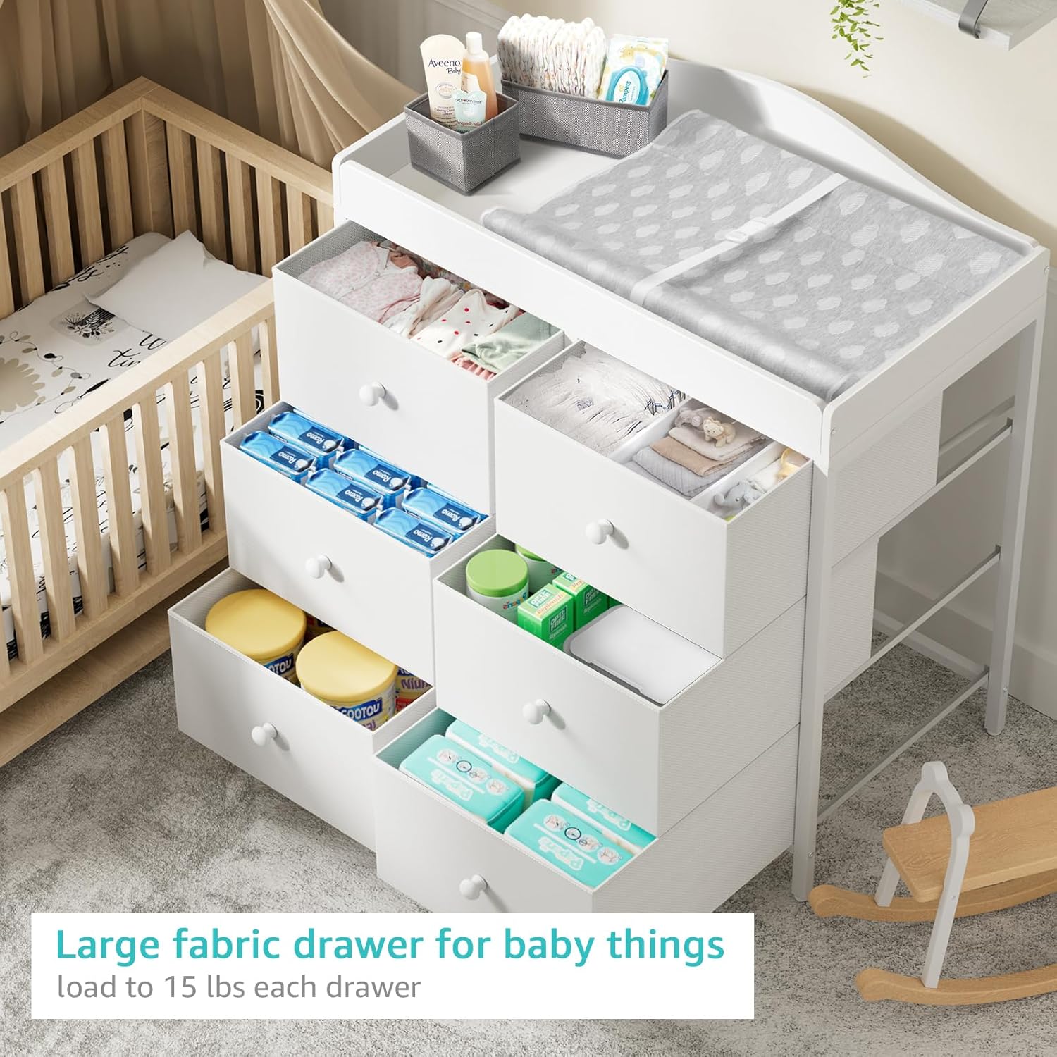 White Changing Table Dresser w - Baby Nursery Dresser Changing Table incelemesi ve fiyatı