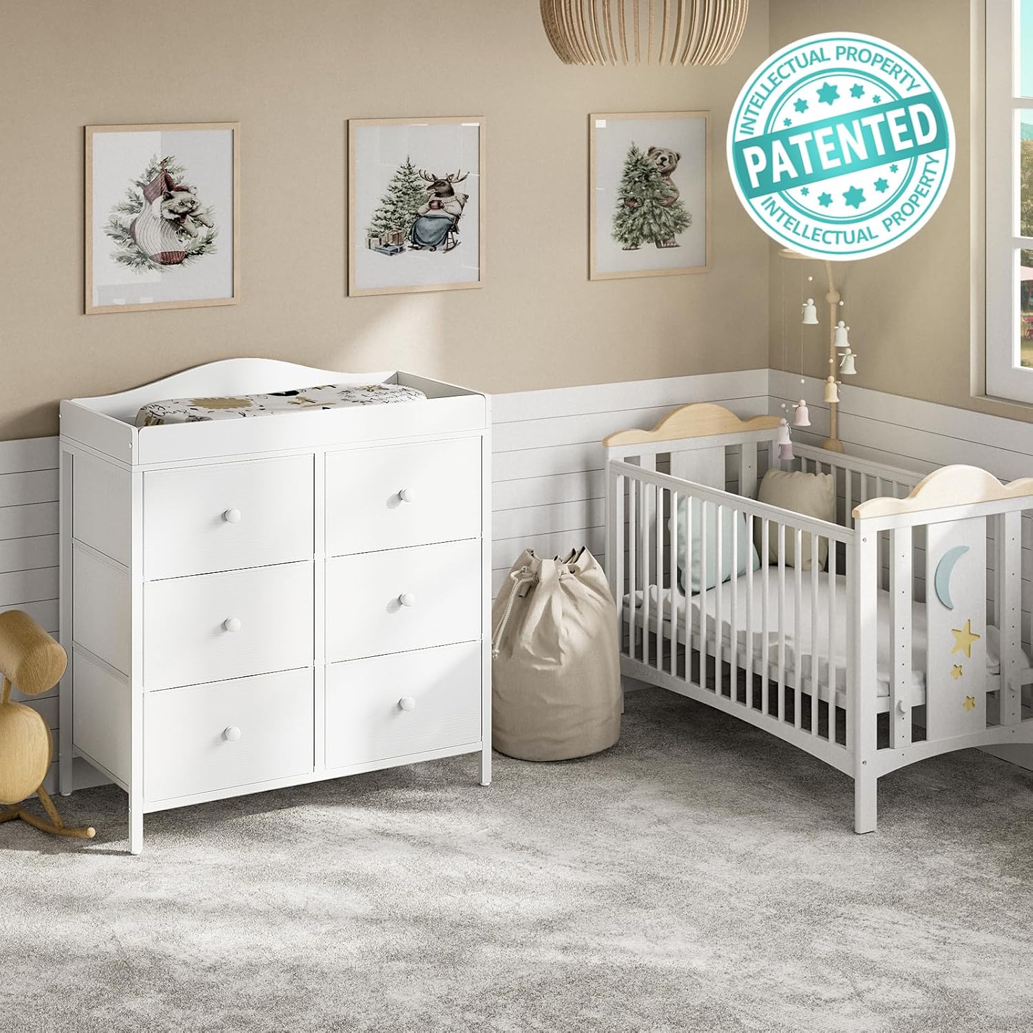 White Changing Table Dresser w - Baby Nursery Dresser Changing Table incelemesi ve fiyatı