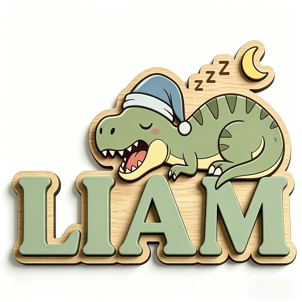 Personalized Sleepy Dinosaur N - Baby Nursery Name Sign incelemesi ve fiyatı