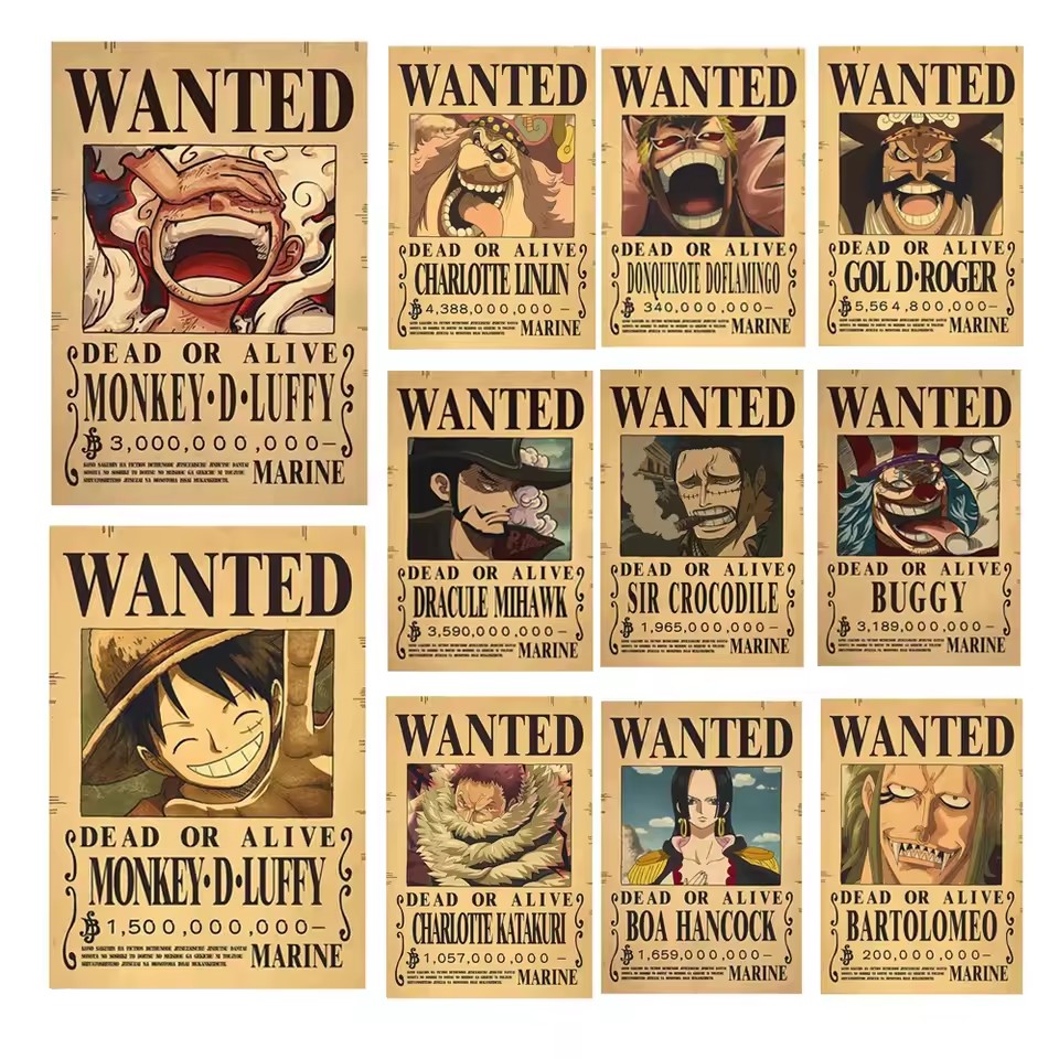Anime One Piece Bounty Wanted  - Wall Decal Nursery incelemesi ve fiyatı