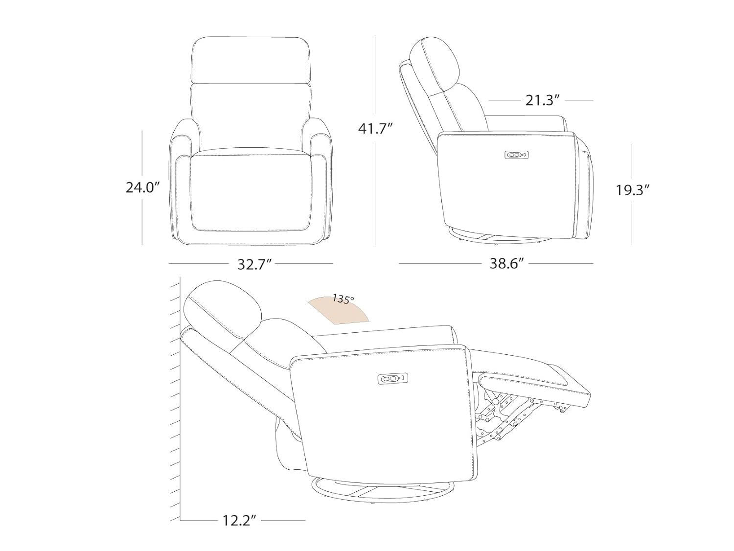 Power Recliner Swivel Glider N - Rocking Chair Nursery incelemesi ve fiyatı