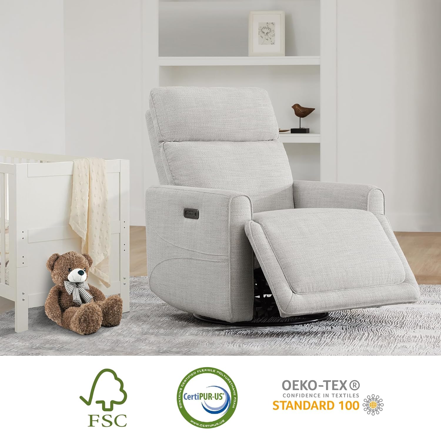 Power Recliner Swivel Glider N - Rocking Chair Nursery incelemesi ve fiyatı