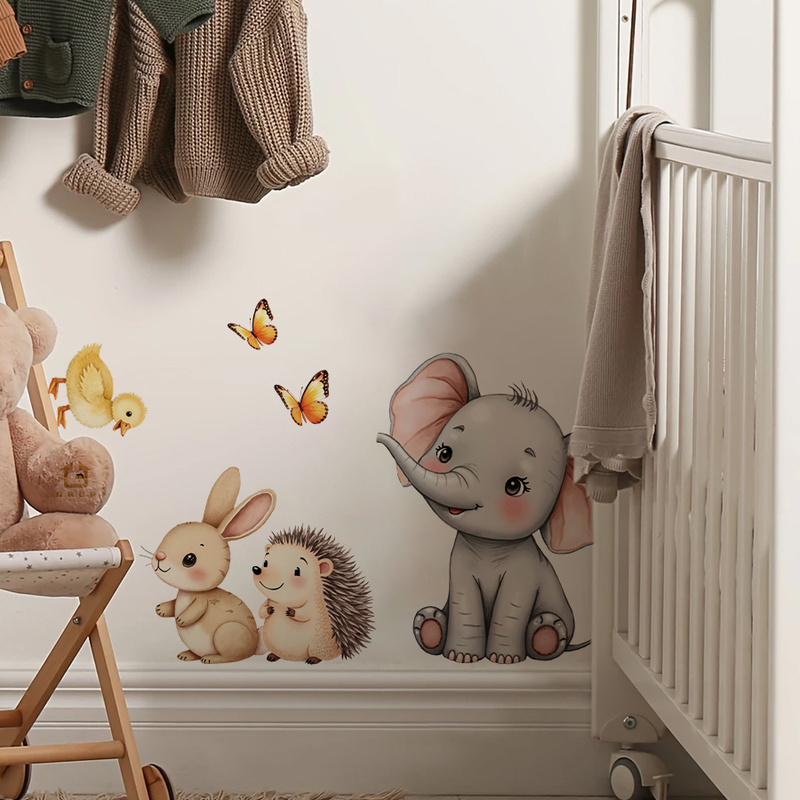 Cartoon Animal Wall Sticker -  - Wall Decal Nursery incelemesi ve fiyatı