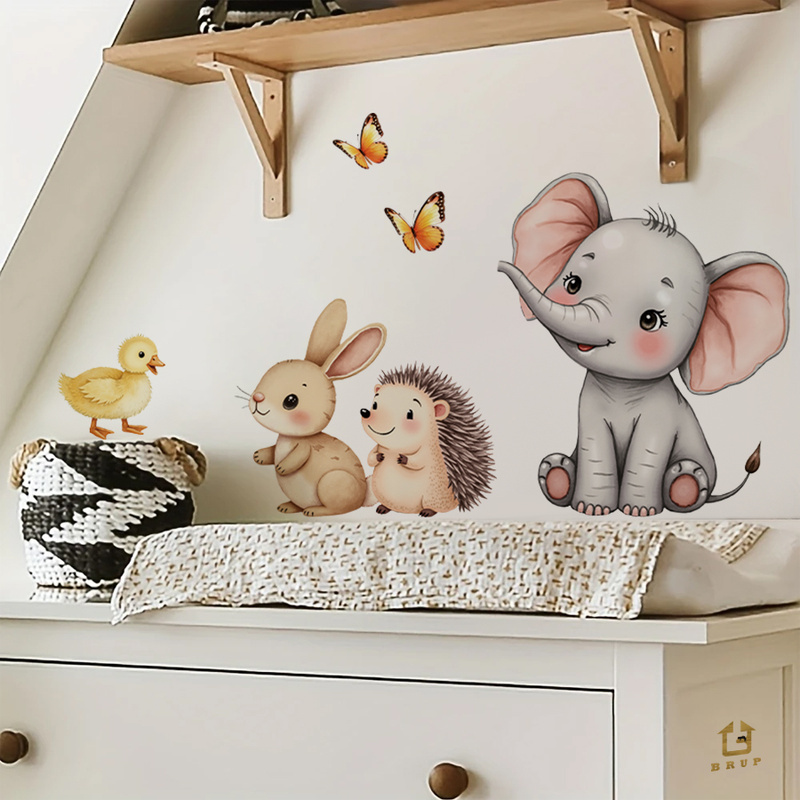 Cartoon Animal Wall Sticker -  - Wall Decal Nursery incelemesi ve fiyatı