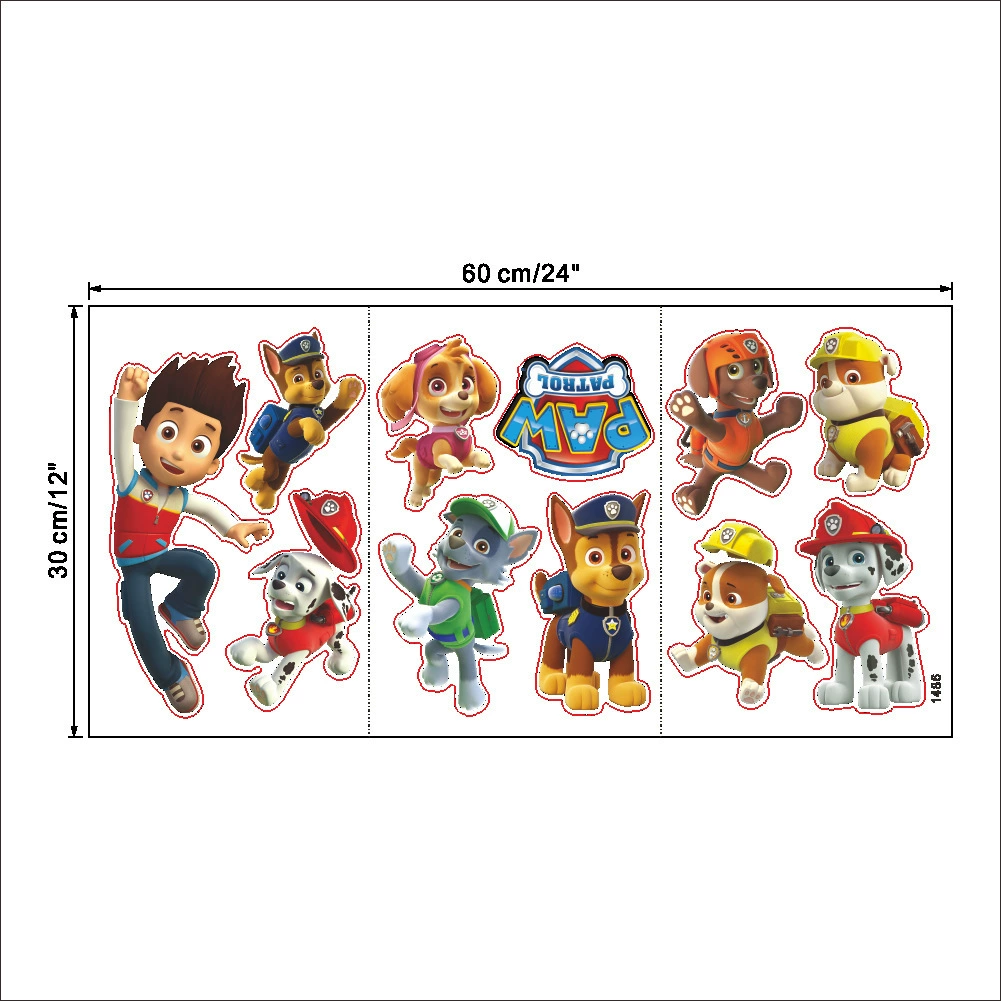 Cartoon Pawed Patrol Wall Stic - Wall Decal Nursery incelemesi ve fiyatı