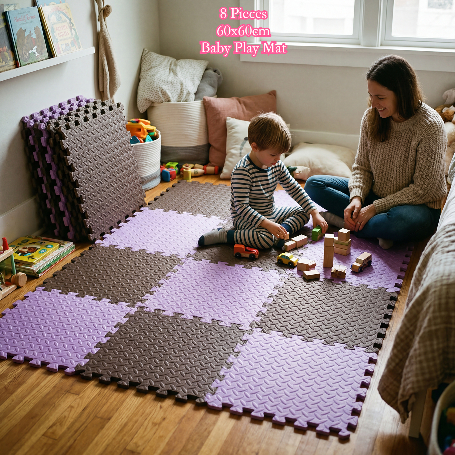 8Pcs 60x60cm Baby Play Mat 1cm - Baby Nursery Mat incelemesi ve fiyatı