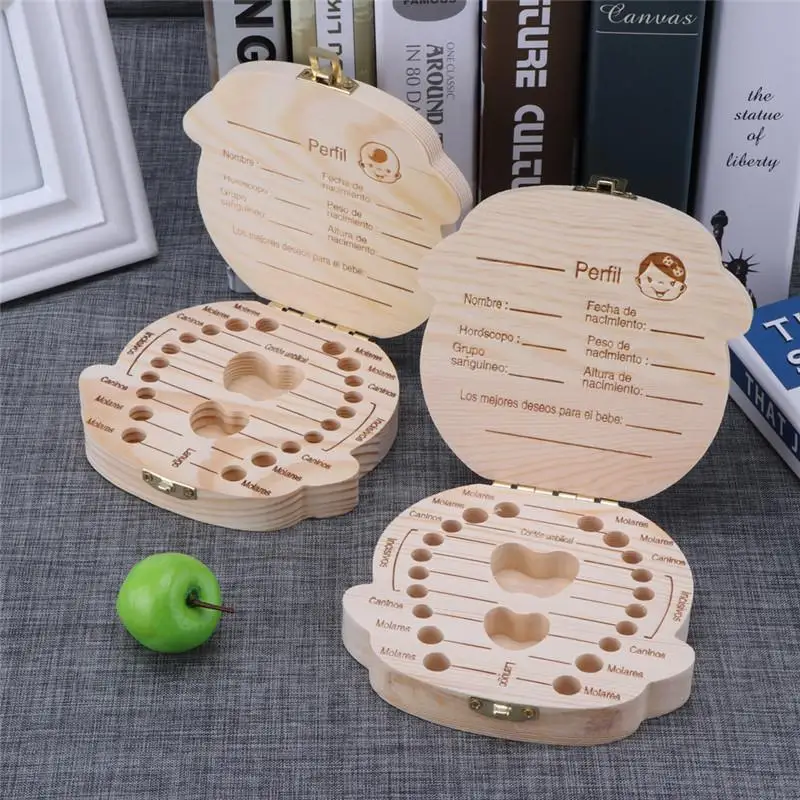 1pc-Baby Tooth Box Spanish Woo - Baby Keepsake Box incelemesi ve fiyatı